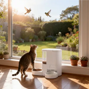 2-in-1 Smart Bird Feeder Water Fountain WiFi App Silver Ion Antibacterial Cage Mount