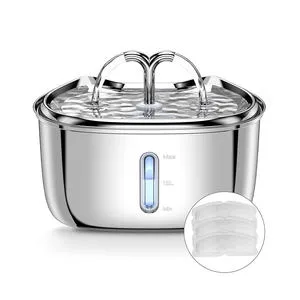 Bird Automatic Water Dispenser 2.5L Stainless Quiet Filter Fountain Cage Indoor Hygienic