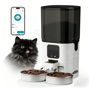 7L Smart Dog Feeder 1080P Camera WiFi Dual Stainless Steel Bowls Night Vision App Control