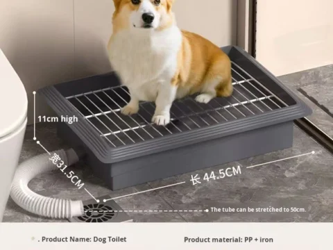 Plastic Medium & Small Dog Urine Basin Flushable Direct Drain Indoor Dog Training Toilet
