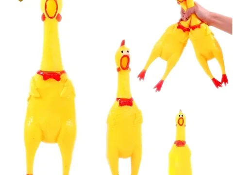 Screaming Rubber Chicken Dog Toy – Funny Squeaky Chew Toy for Dogs, Durable Interactive Pet Toy for Chewing, Training and Entertainment