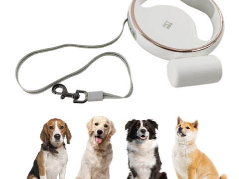 Premium 500 cm Rechargeable Retractable Dog Leash with Flashlight & Waste Bag Dispenser | Customizable B2B Wholesale