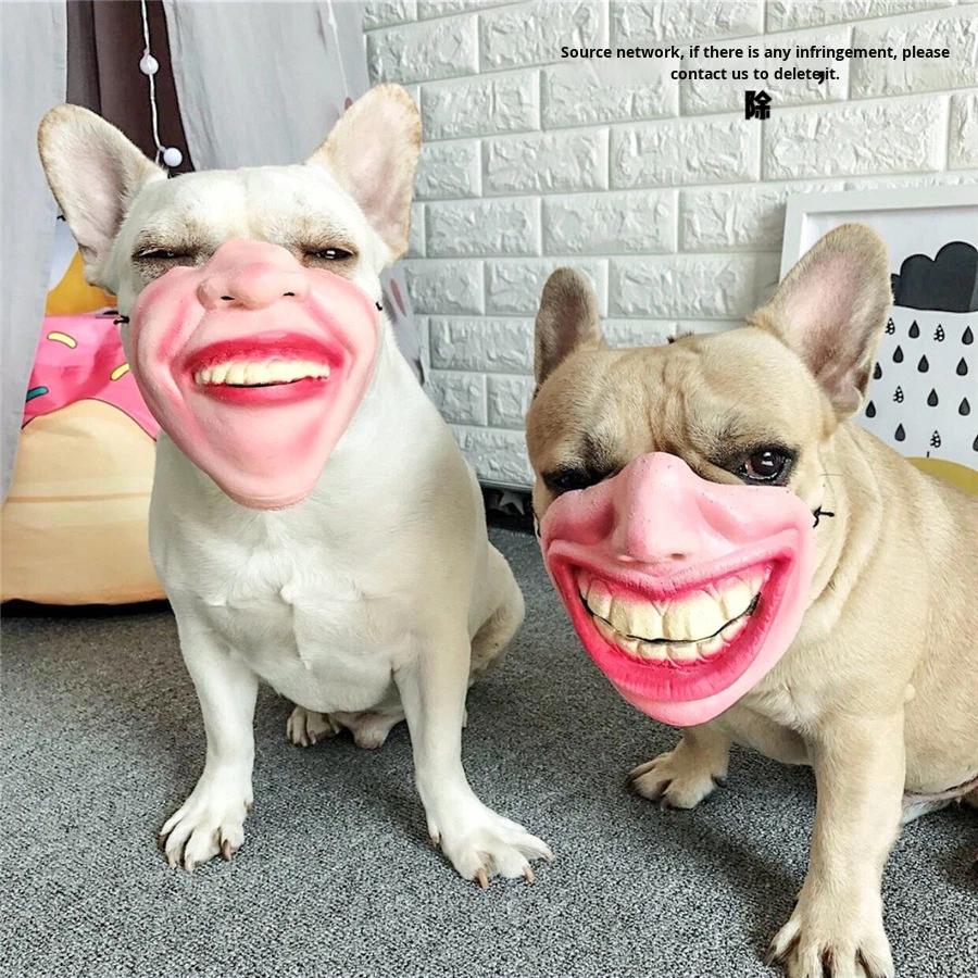 B2B Wholesale: Viral Pet Dog Funny Mask – Spoof Laughing Lips Headgear for TikTok, Weibo & Festive Events