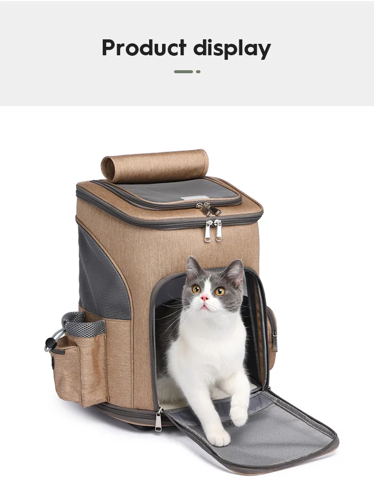 Premium Detachable Portable Pet Carrier Backpack with Spinner Wheels