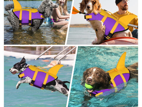 Premium Adjustable 600D Oxford Dog Life Jacket & Reflective Pet Safety Vest