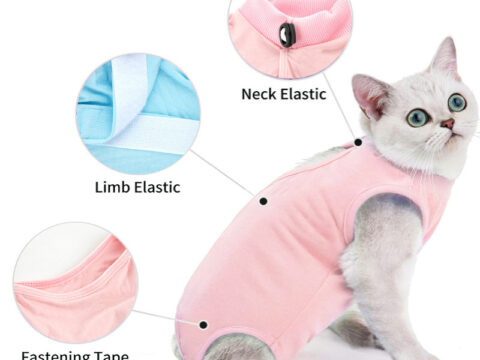Premium Breathable Cotton Cat Recovery Suit: Anti-Licking Post-Surgery & Weaning Apparel