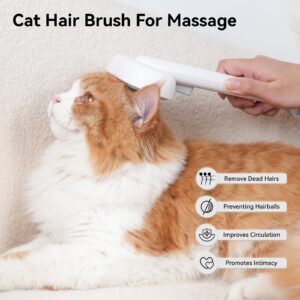 Cat Brush With Release Button – Professional Pet Grooming Brush for Indoor Cats Shedding, Deshedding, Massage & Daily Coat Care