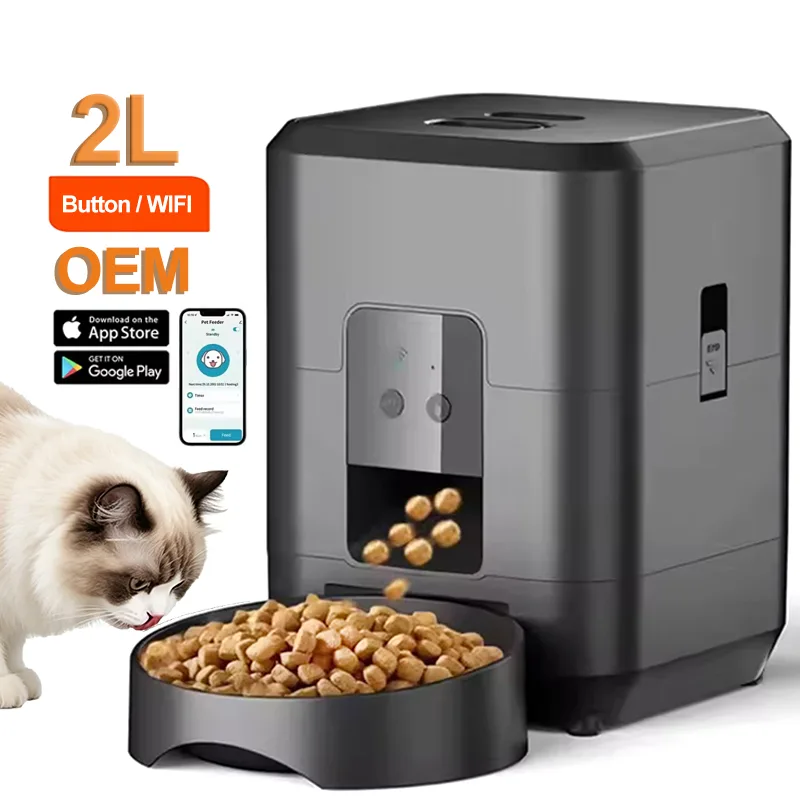 2L Smart Automatic Pet Feeder with APP Control – Timed Dry Food Dispenser for Cats and Dogs