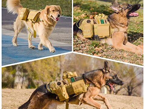 Heavy Duty Tactical Pet Dog Harness with MOLLE Pockets – Military Style Working Dog Vest for Outdoor Training, Hiking & Adventure
