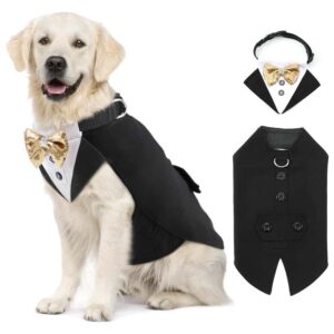 New Pet Cloth Resistant Dog Costume Wedding Attire Coat Decorative Wear Party Suit Jacket Collar Set – OEM Wholesale Pet Apparel for Dogs