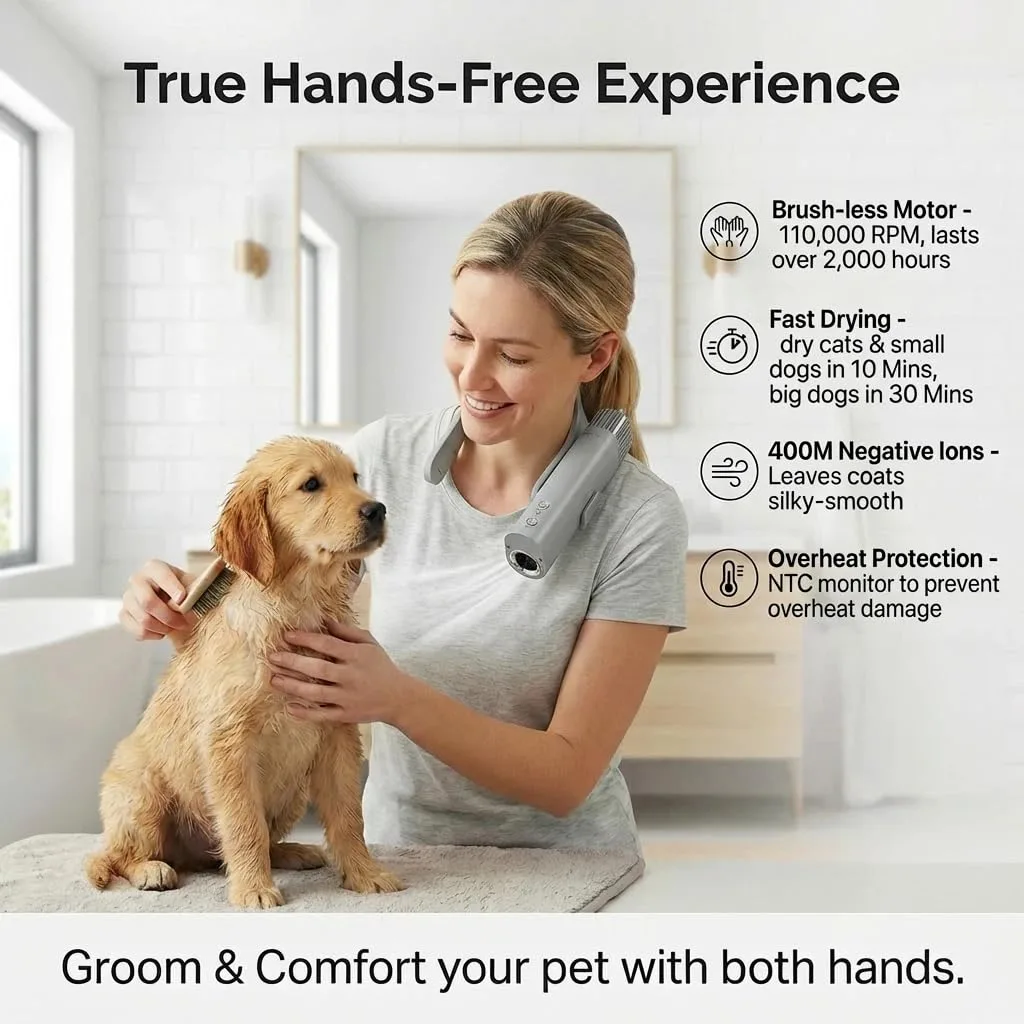 110,000 RPM High-Speed Brushless Pet Hair Dryer Blower 1000W for Dogs & Cats – Professional Grooming Equipment for Wholesale & OEM