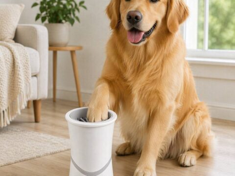 Automatic Dog Paw Washer – Portable Electric Pet Foot Cleaner with Gentle Silicone Bristles for Dogs and Cats