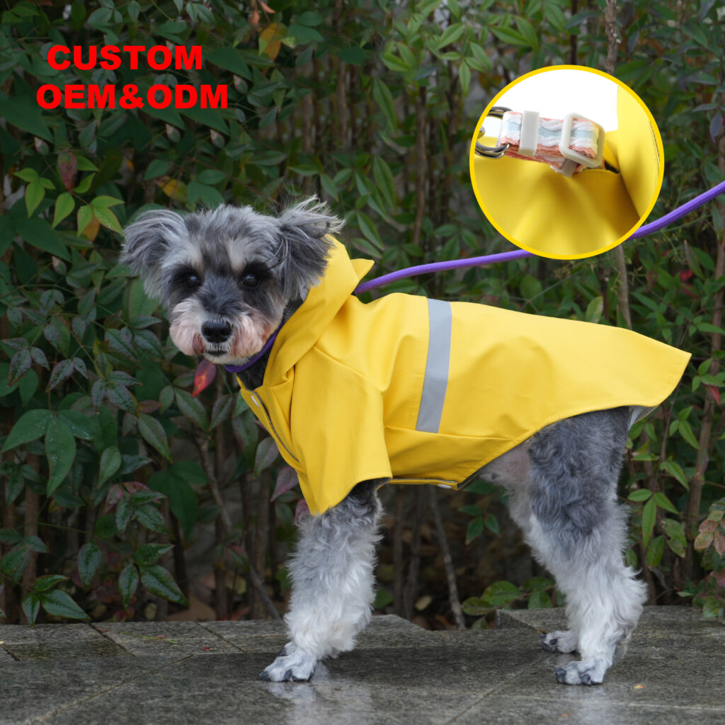 2027 Hot Sale Waterproof Stripe Fashion Pet Dog Raincoat Jacket with Reflective Design | Wholesale Dog Clothes Supplier
