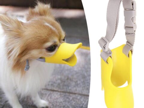 Anti Bite Duck Mouth Shape Dog Muzzle Cover – Soft Silicone Dog Mouth Guard for Small Breeds