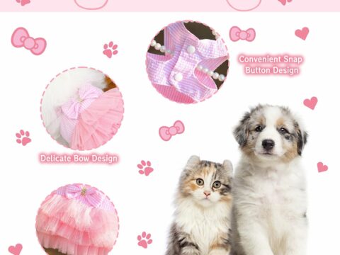 Striped Mesh Princess Dog Dress – Fashion Pet Apparel for Small Dogs & Cats | OEM/Wholesale Pet Clothing Supplier