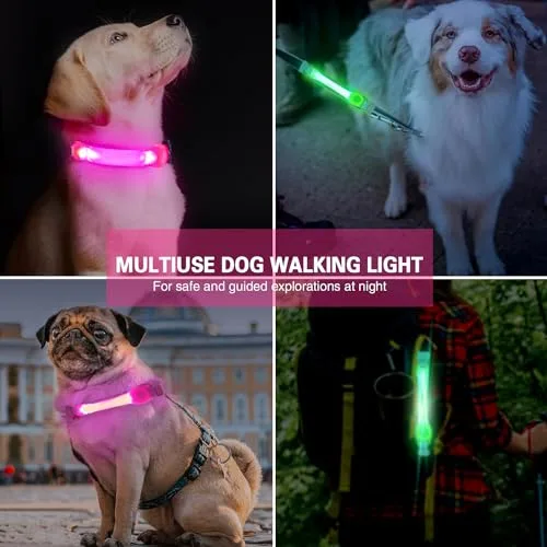 Solid Pattern LED Light-Up Dog Collar Cover TPU Detachable Flashing Lights Accessory – Wholesale Customizable Pet Safety Collar Decoration for B2B Buyers